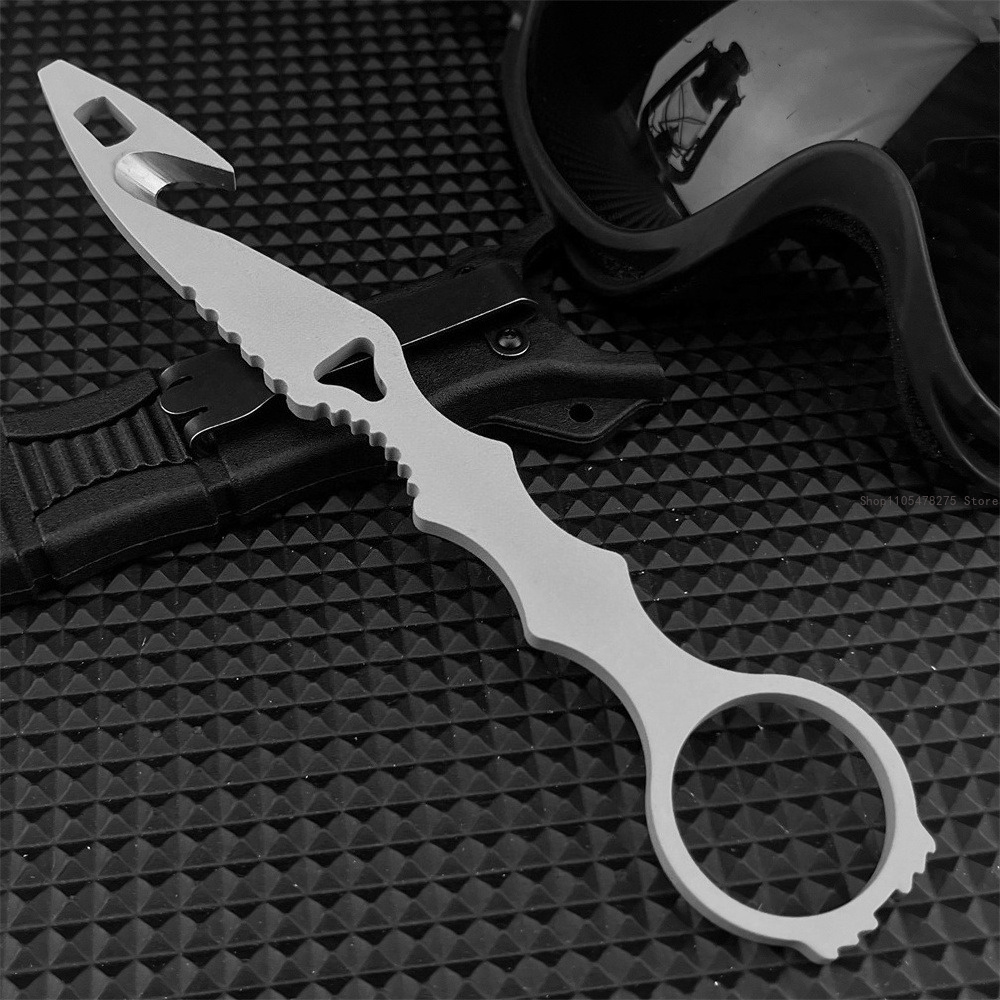 Dive Knife Titanium - Pisau Bilah Tetap dengan Sarung, Alat